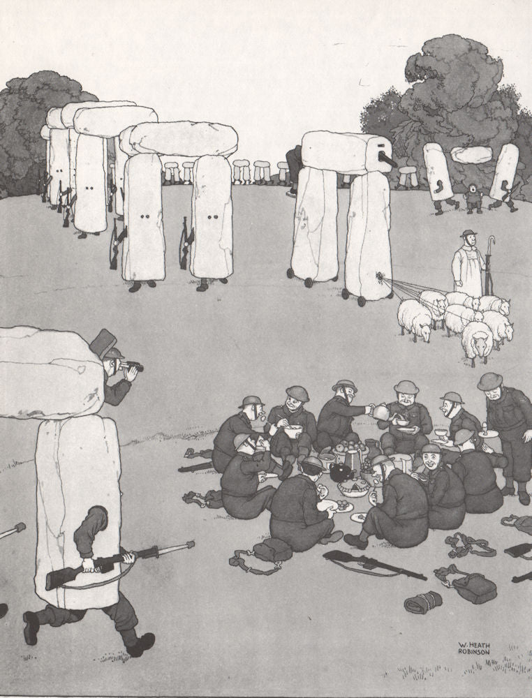 HEATH ROBINSON. Camouflage on Salisbury Plain. Second World War 1973 old print